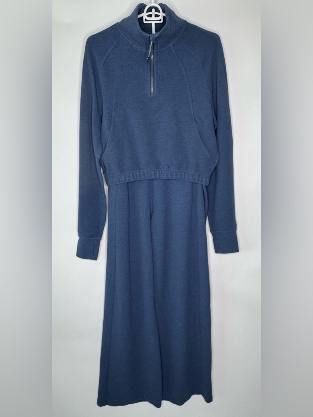 Lululemon Scuba Cropped Half Zip Funnel Neck & Mid Rise Wide Leg Pant in Waffle